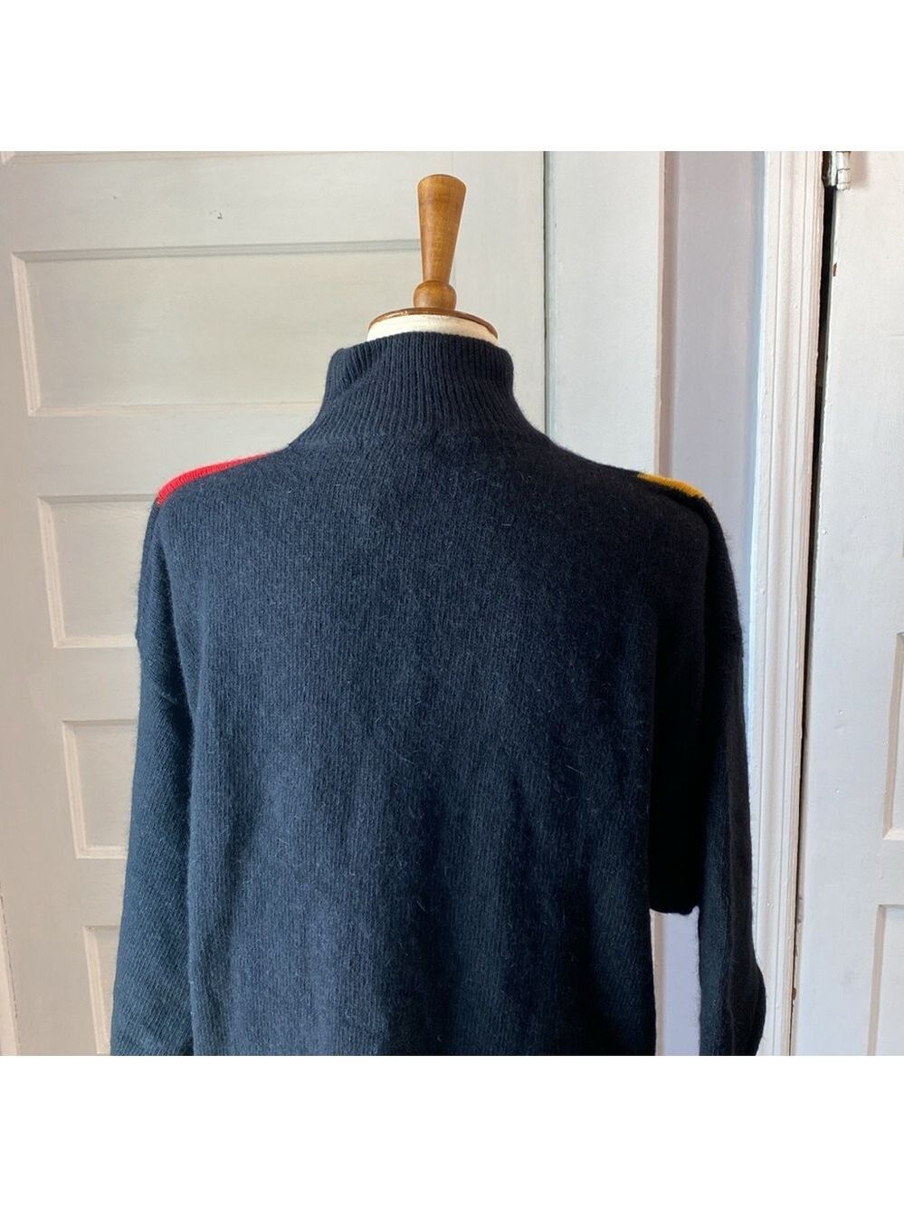 Vintage IB Sports Geometric Color Block Angora Lambswool Blend Sweater, Size M - Picture 5 of 12